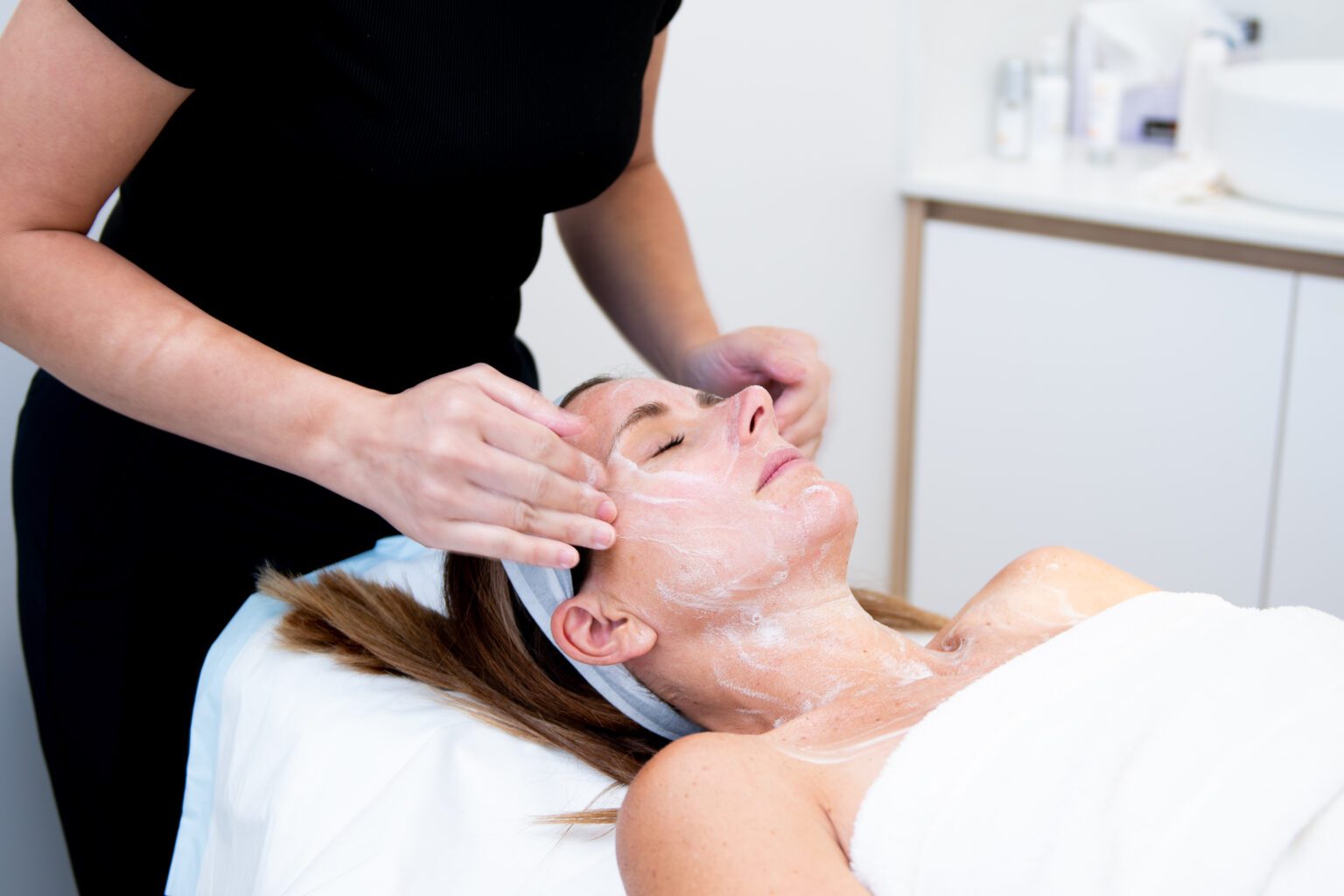 Luxe Medical Aesthetics skincare products on display at the Karrinyup clinic