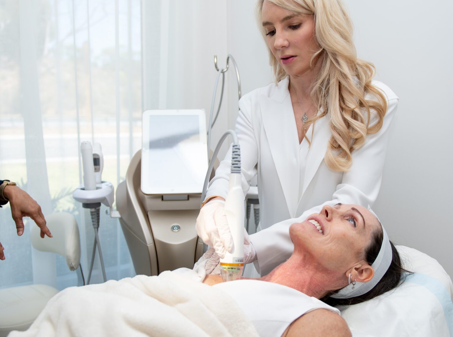 Luxe Medical Aesthetics skincare products on display at the Karrinyup clinic