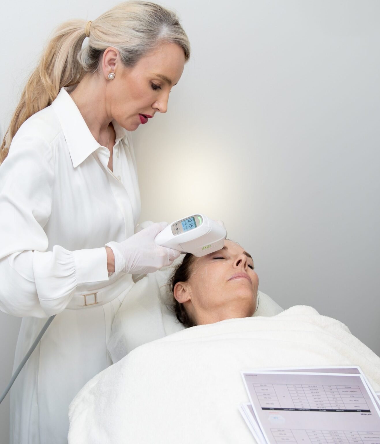 Luxe Medical Aesthetics skincare products on display at the Karrinyup clinic